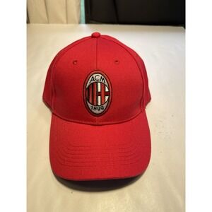 AC Milan Football Club Men's SnapBack Hat Cap Italian League Red One Size New